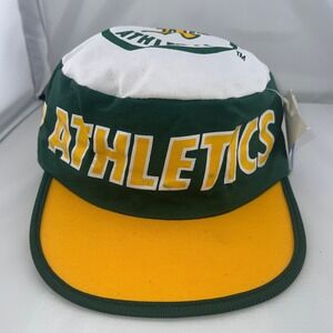 Vintage Oakland Athletics Painter Hat Twins Enterprise MLB Green Gold NWT OSFA